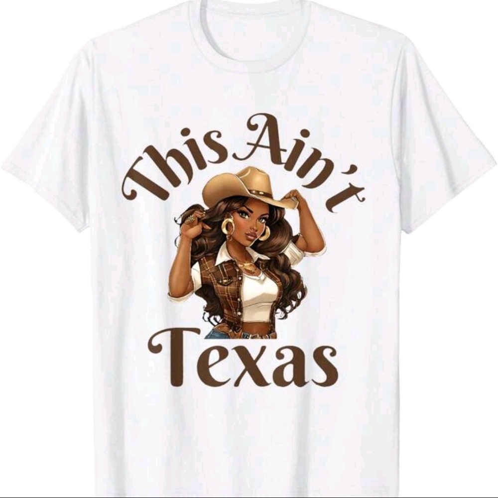 White T-Shirt with 'This Ain't Texas' Graphic